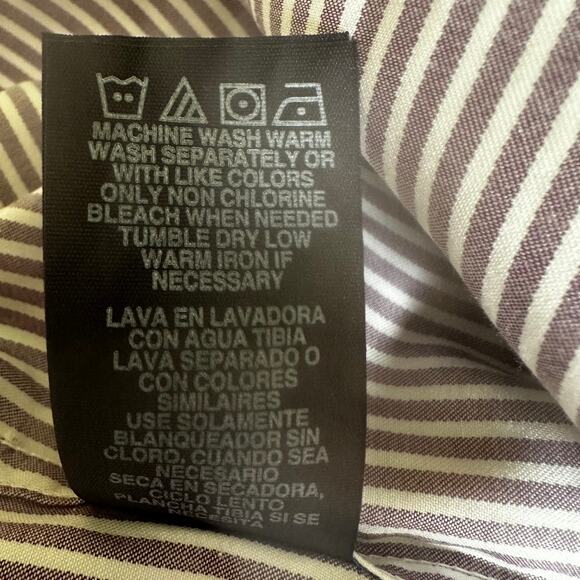 Robert Graham X Striped Button Down Flip Cuff Dress Shirt Cotton Purple Mens 3XL - Picture 16 of 16